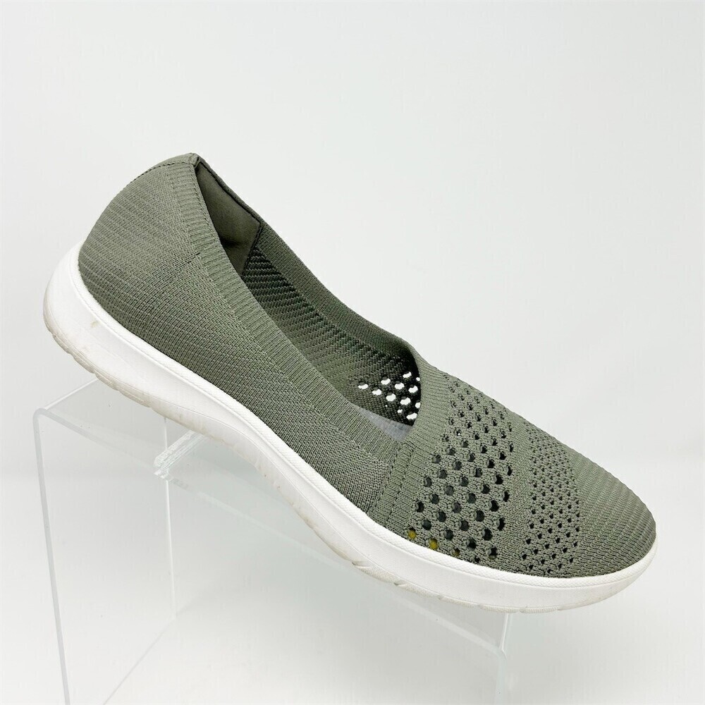 Clarks Cloudsteppers Adella Moon Loafer Flats Womens 11 Olive Green Comfort